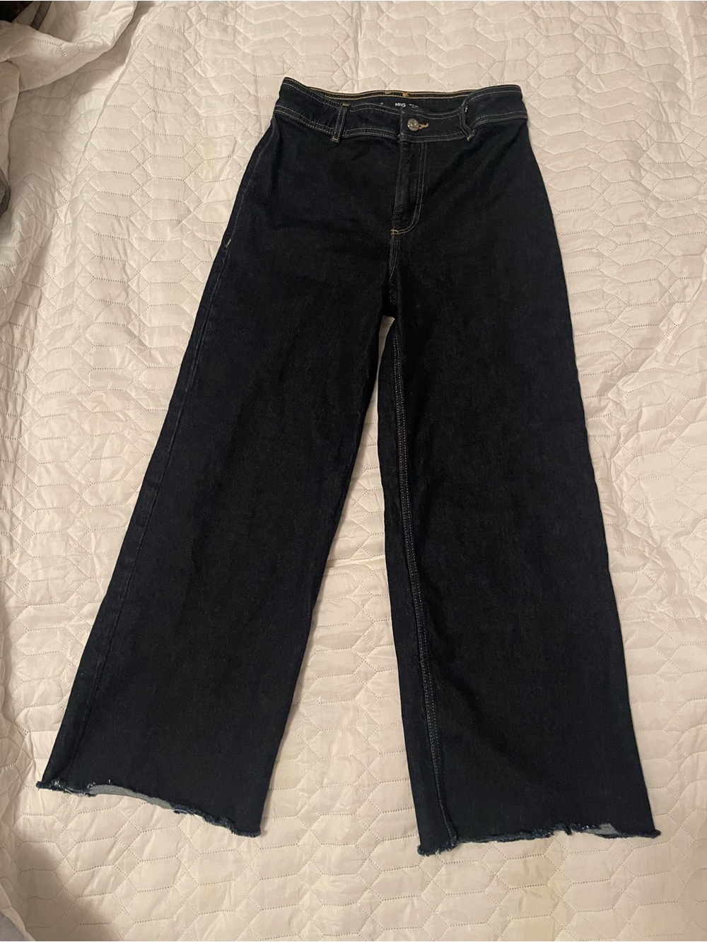 Mango Wide-Leg Jeans in Dark Dark blue size 6